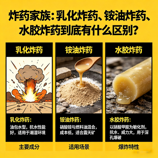鄯善炸药家族：乳化炸药、铵油炸药、水胶炸药到底有什么区别？
